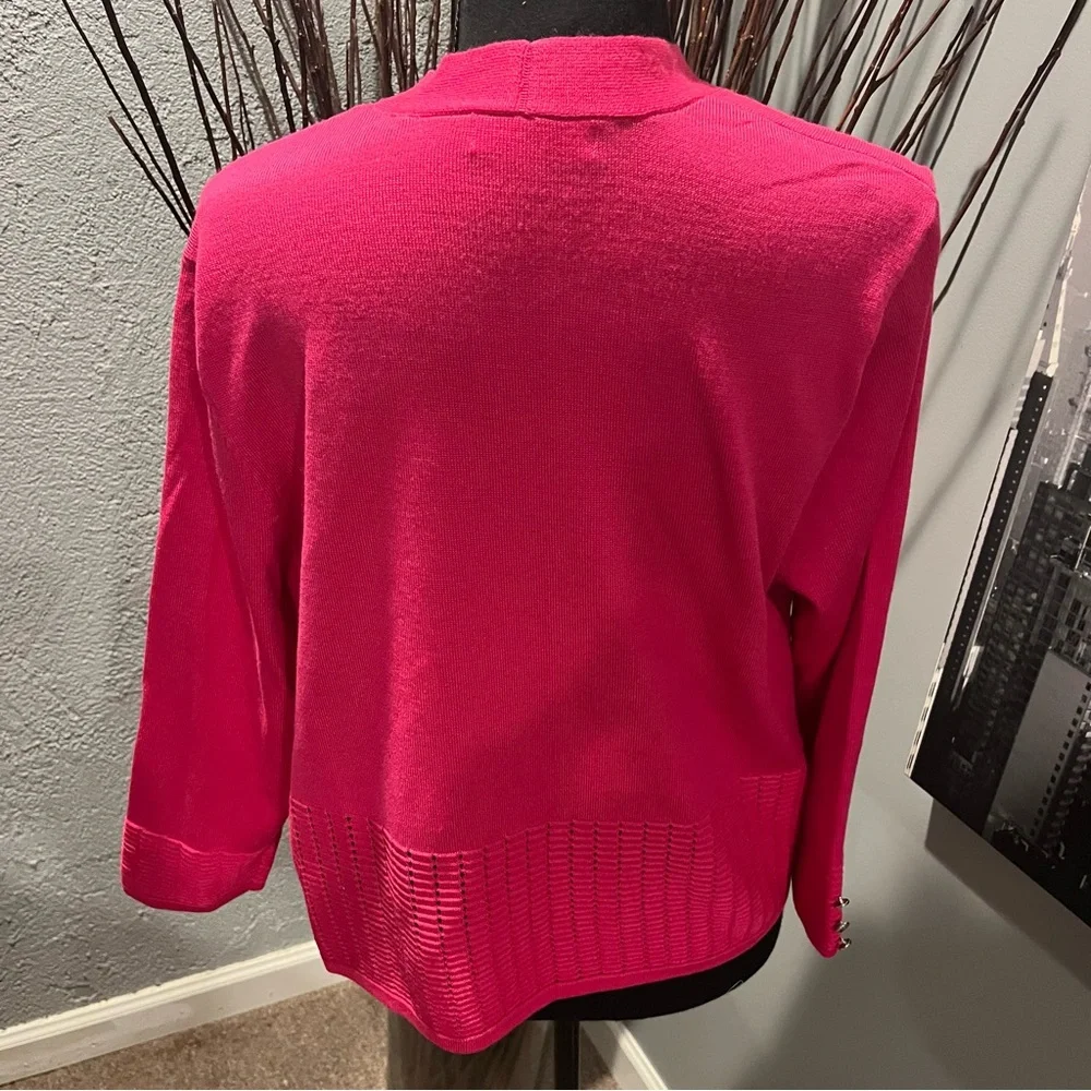 🌸NWOT 89TH & MADISON POINTELLE PINK CARDIGAN SWEATER SIZE LARGE🌸